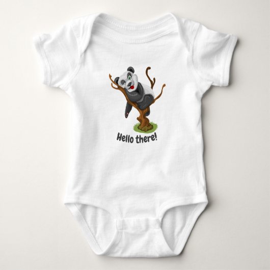 Niedlich Adorable Panda und Chick Graphic Baby Strampler (Vorderseite)