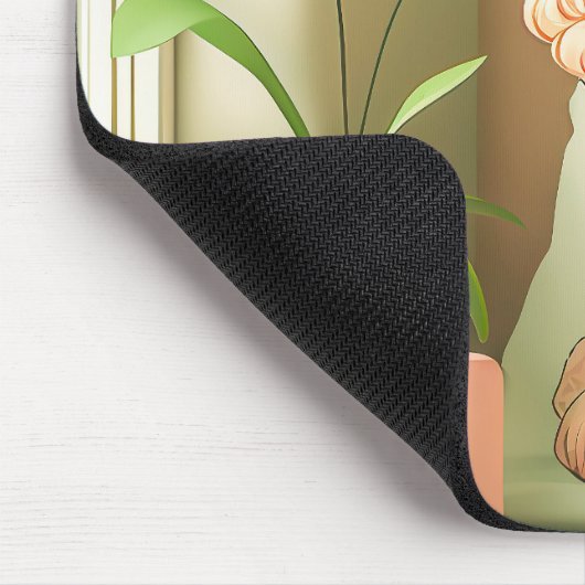 Niedlich Adorable Poodle Doppy Puppy Artwork | Mousepad (Ecke)