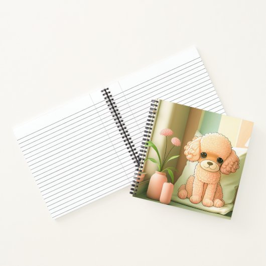 Niedlich Adorable Poodle Doppy Puppy Artwork | Notizblock (Innenseite)