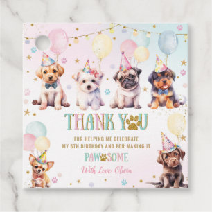 Niedlich Adorable Puppy Hunde Balloons Geburtstags Geschenkanhänger