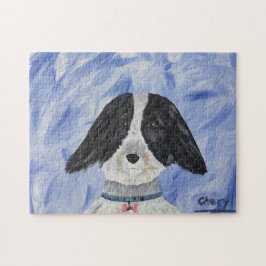 Niedlich Adorable Schwarz-weiß Dog Jigsaw Puzzles