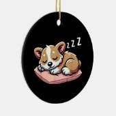 Niedlich Adorable Sleeping Animal Lovers Welsh Cor Keramik Ornament (Rechts)