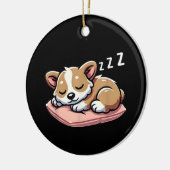 Niedlich Adorable Sleeping Animal Lovers Welsh Cor Keramik Ornament (Links)