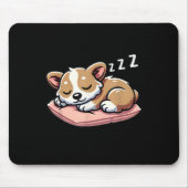 Niedlich Adorable Sleeping Animal Lovers Welsh Cor Mousepad (Vorne)