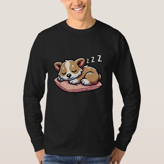 Niedlich Adorable Sleeping Animal Lovers Welsh Cor T-Shirt (Vorderseite)