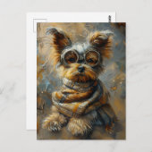 Niedlich Adorable Steampunk Yorkshire Terrier Dog Postkarte (Vorne/Hinten)