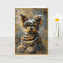 Niedlich Adorable Steampunk Yorkshire Terrier Note