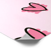 Niedlich Adorable Valentine's Day Red Hearts Muste Poster (Ecke)