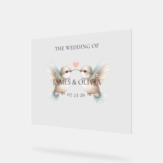 Niedlich Adorable Wedding Hummingbird Acrylschild (Winkel)