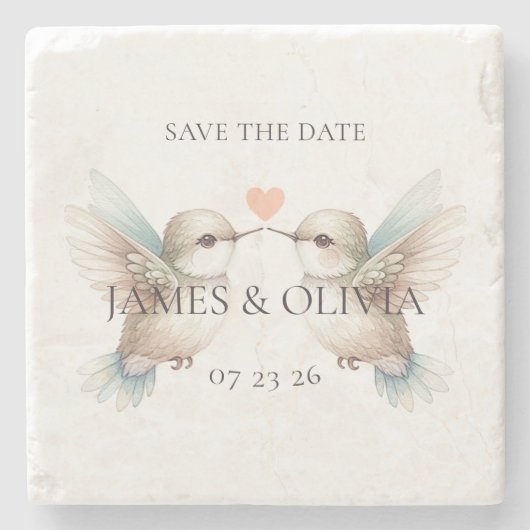 Niedlich Adorable Wedding Save the Date Stone Unte Steinuntersetzer (Vorderseite)