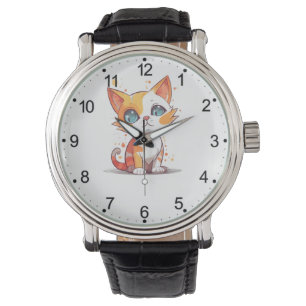 Niedlich Adorable White Cat Armbanduhr