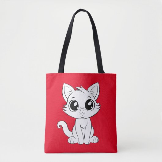 Niedlich Adorable White Cat Tasche (Vorderseite)