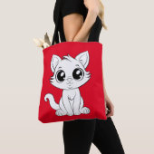 Niedlich Adorable White Cat Tasche (Von Nahem)
