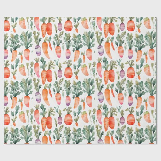Niedlich Adortable Orange Carrot Garden Geschenkpapier (Flach)