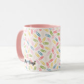 Niedlich Adortable Teacher Name Paperclip-Muster Tasse (Vorderseite Links)