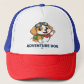 Niedlich Adventure Dog T - Shirt - Funny Puppy Gog Truckerkappe (Vorderseite)