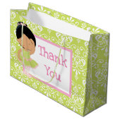 Niedlich African American Ballerina Vielen Dank Große Geschenktüte (Vorderseite Schrägansicht)