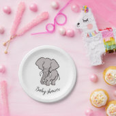 Niedlich African ELEPHANT - Baby-Dusche - Party Pappteller (Party)