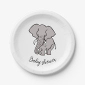 Niedlich African ELEPHANT - Baby-Dusche - Party Pappteller (Vorderseite)