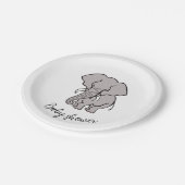 Niedlich African ELEPHANT - Baby-Dusche - Party Pappteller (Schrägansicht)