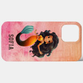 Niedlich African Mermaid Girl - Individuelle Name  Case-Mate iPhone Hülle (Rückseite (Horizontal))