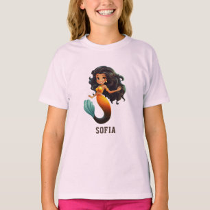 Niedlich African Mermaid Girl - Individuelle Name  T-Shirt