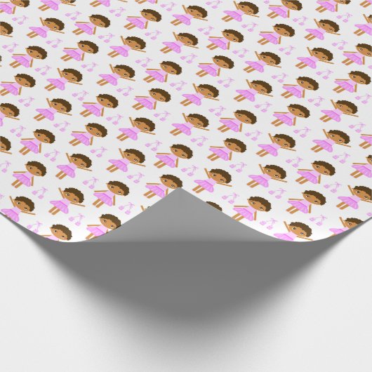 Niedlich-Afrikanischer Amerikaner Ballerina Geschenkpapier (Ecke)