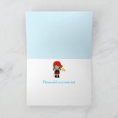 Niedlich-Afrikanischer Pirat Girl Birthday Red Karte (Innenseite)