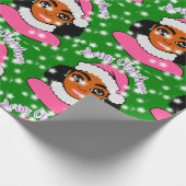 Niedlich Afro Girl Weihnachten Geschenkpapier (Ecke)