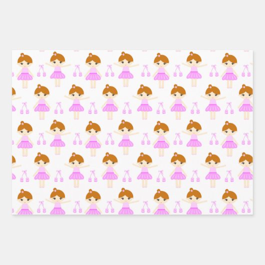 Niedlich-Afroamerikaner, brünett, blonde Ballerina Geschenkpapier Set (Vorderseite 3)