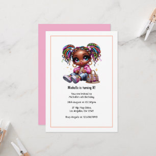 Niedlich Afrocentric Girl Birthday Party Einladung