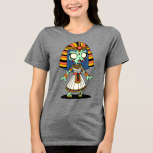 Niedlich ägyptischer Zombie Tri-Blend Shirt