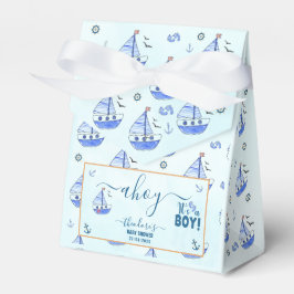 Niedlich Ahoy Es ist eine Boy Sailboat Nautical Ba Geschenkschachtel