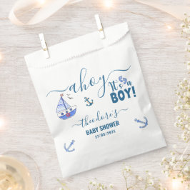 Niedlich Ahoy Es ist eine Boy Sailboat Nautical Ba Geschenktütchen