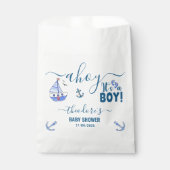 Niedlich Ahoy Es ist eine Boy Sailboat Nautical Ba Geschenktütchen (Vorderseite)