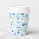 Niedlich Ahoy Es ist eine Boy Sailboat Nautical Ba Pappbecher (Vorderseite)