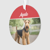 Niedlich Airedale Terrier Dog Weihnachtsfest Foto Ornament (Vorderseite)
