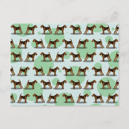 Niedlich Airedale Terrier Pattern Postkarte (Vorderseite)