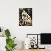 Niedlich Akita Hunde Art Print Poster (Heimbüro)