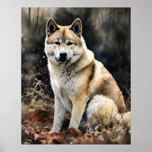 Niedlich Akita Hunde Art Print Poster