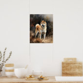 Niedlich Akita Hunde Art Print Poster (Küche)