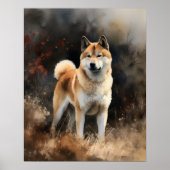 Niedlich Akita Hunde Art Print Poster (Vorne)