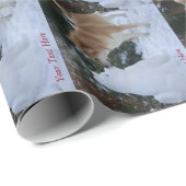 niedlich akita kissende Snowman akita Foto Geschenkpapier (Rolleneckpunkt)