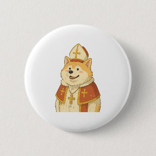 Niedlich Akita Pope - Funny Dog Design Button