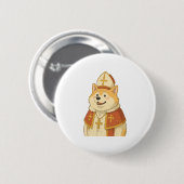 Niedlich Akita Pope - Funny Dog Design Button (Vorne & Hinten)