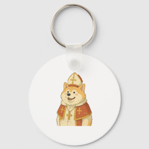 Niedlich Akita Pope - Funny Dog Design Schlüsselanhänger
