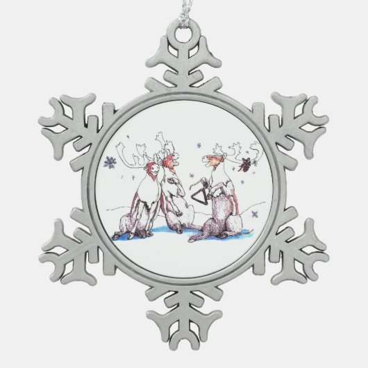 Niedlich Alaska Wildlife Snowflake Ornament Obelis (Vorderseite)