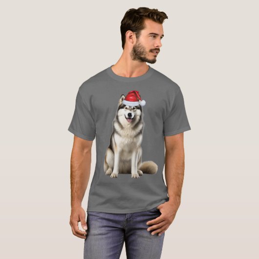 Niedlich Alaskan Malamute Dog Lover Weihnachten T-Shirt (Vorne ganz)