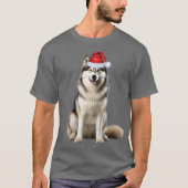Niedlich Alaskan Malamute Dog Lover Weihnachten T-Shirt (Vorderseite)