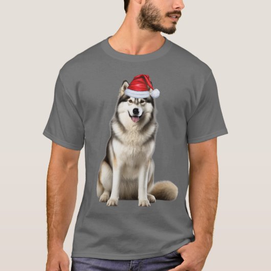 Niedlich Alaskan Malamute Dog Lover Weihnachten T-Shirt (Vorderseite)